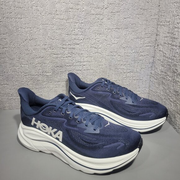 Hoka One One Clifton 10 Men's US Size 11D Navy White Athletic Running Sneakers. - Picture 3 of 13
